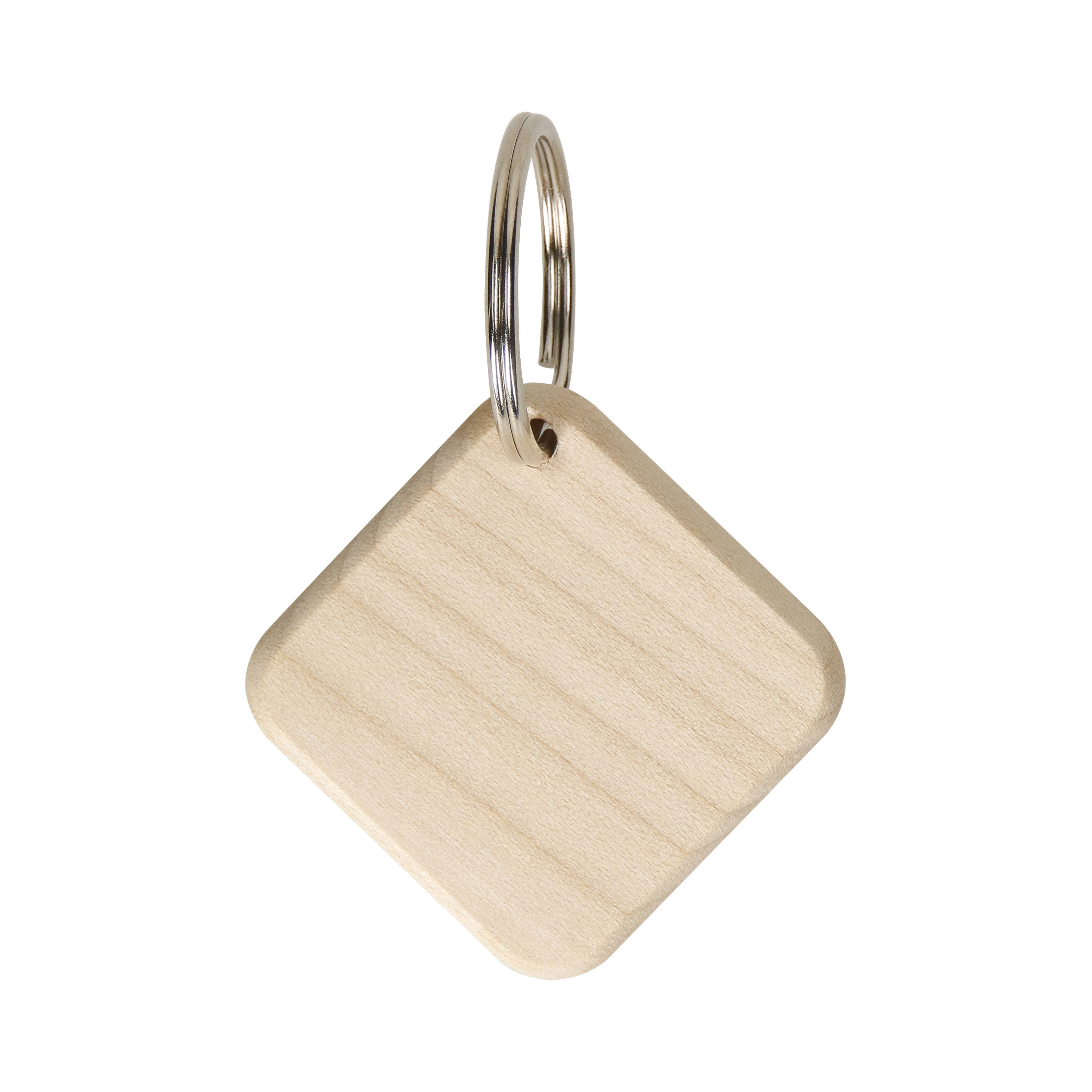 Square wooden key ring 