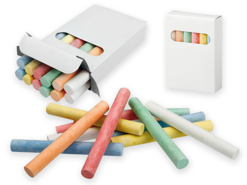 CREATIVE set of colour chalks, 12 pcs, White