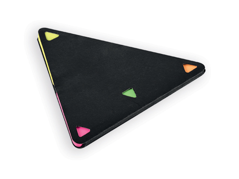 TRIANGULOS coluor sticky notes (25 notes/colour) in a paper case, Black