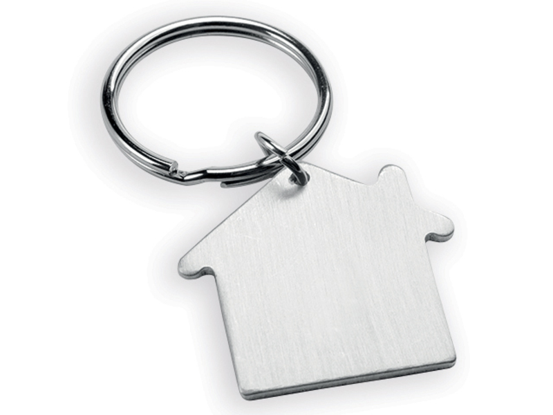 HAUS metal keyring, Satin silver