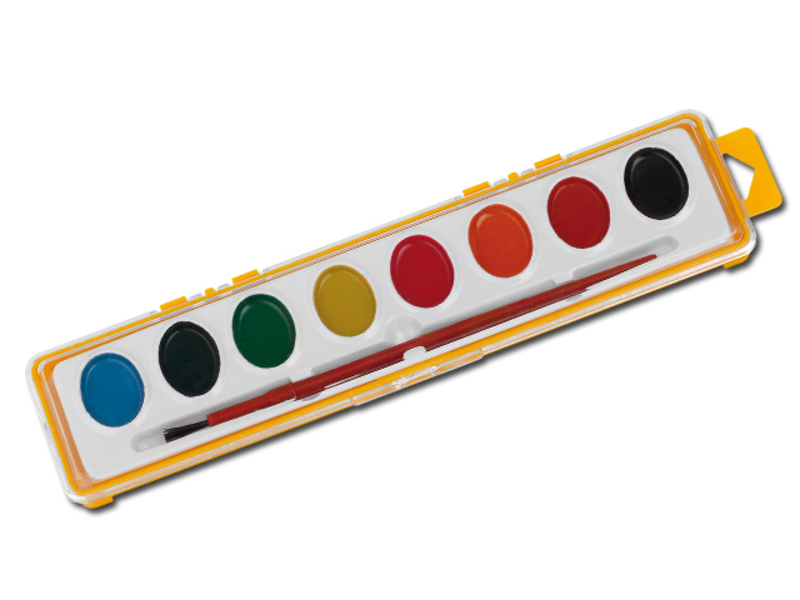 PAINTER water colours with plastic brush, Yellow