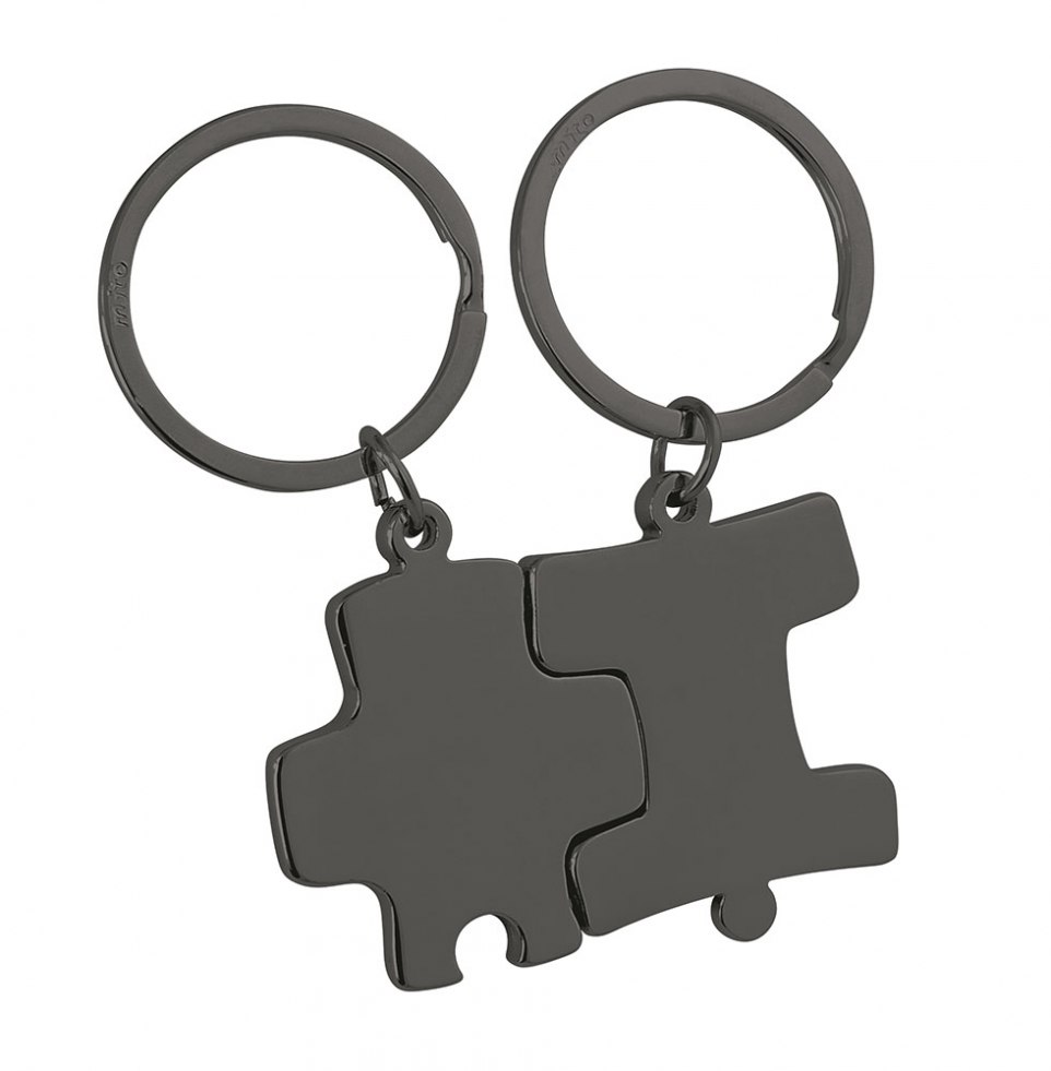 DOUBLE BROWN MAGNET PUZZLE KEY RING