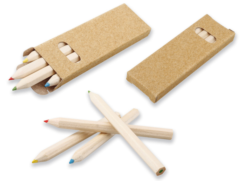 GOYEN set of wooden crayons, 4 pcs, Natural