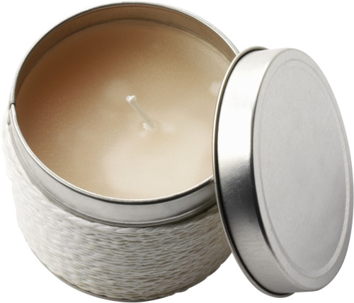 Tin with scented candle