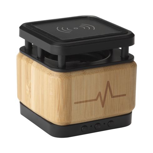 Bamboo Block Speaker FSC-100% with wireless charger