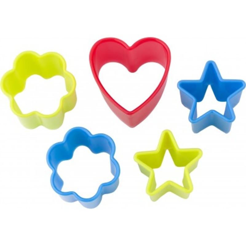 Plastic cookie cutter set.