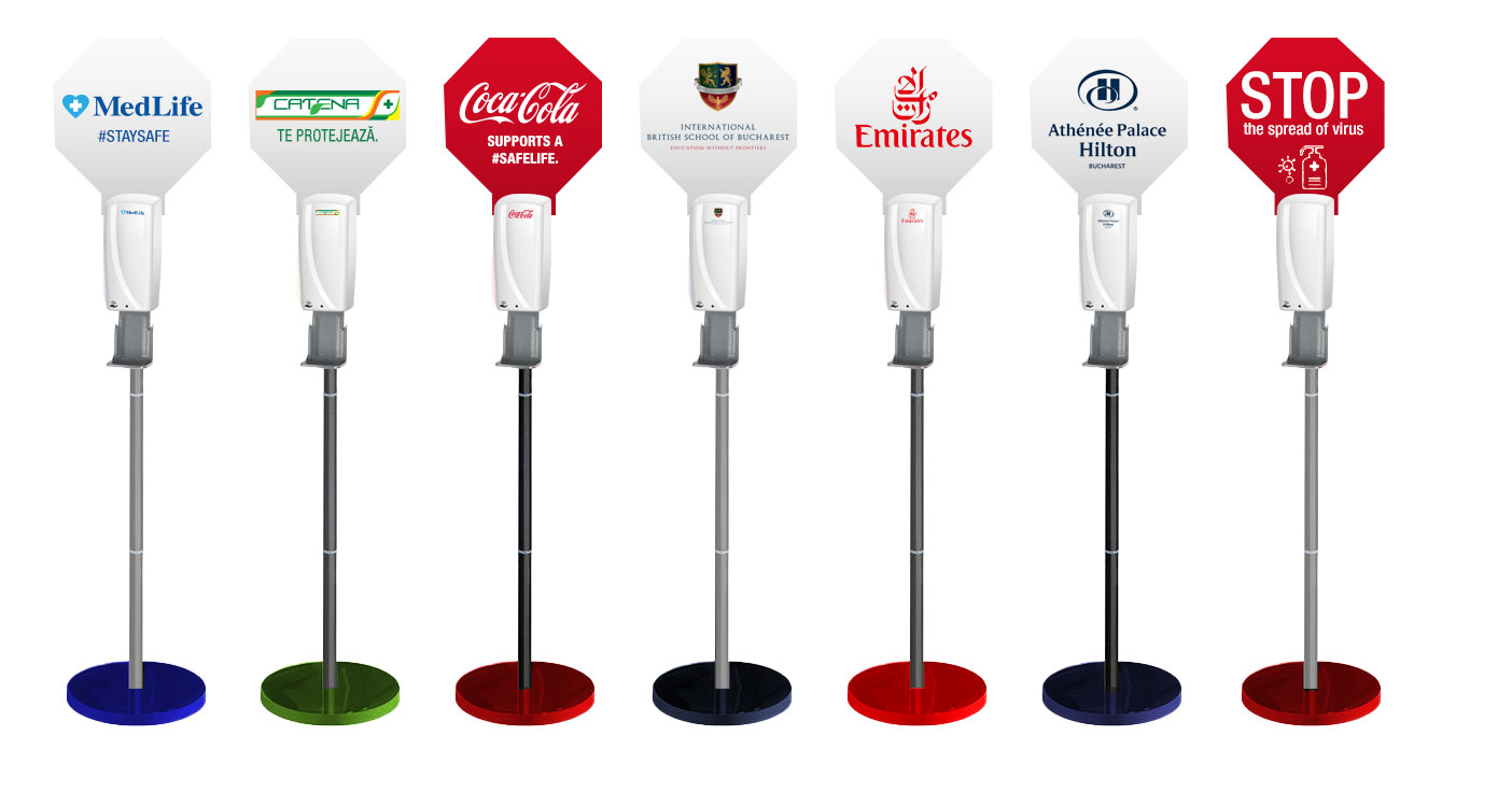 TOUCH-FREE STAND WITH SAFELIFE DISPENSER