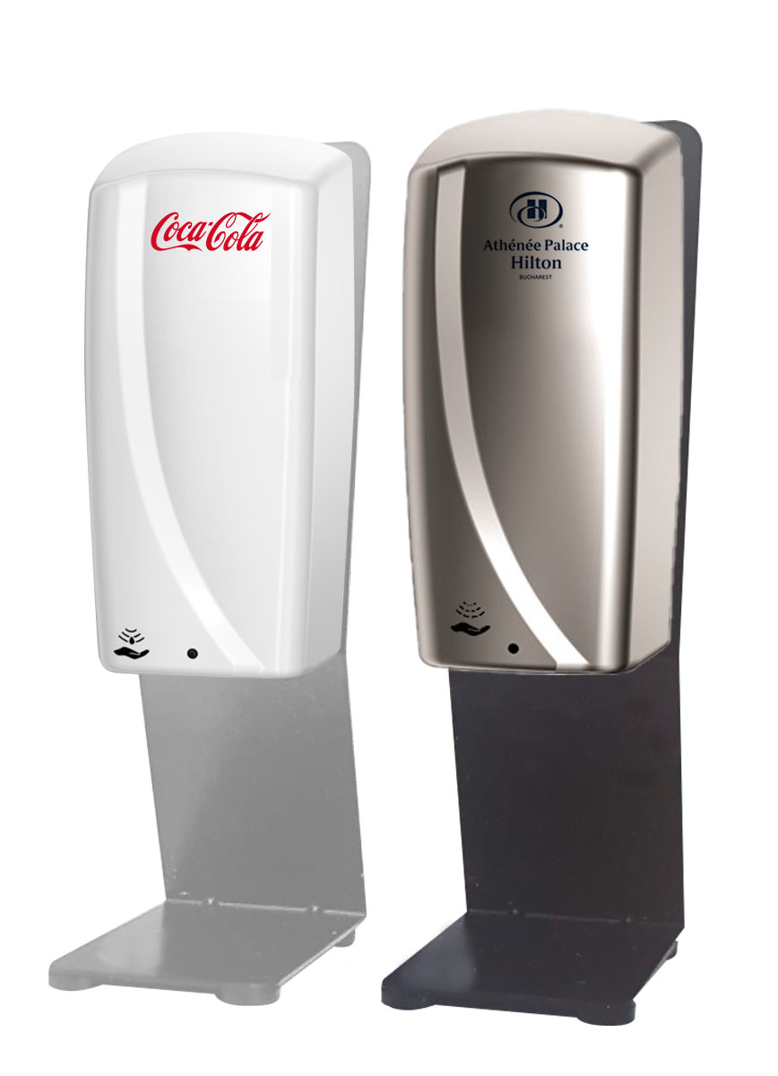 TOUCH-FREE TABLE STAND WITH SAFELIFE DISPENSER - Model 2
