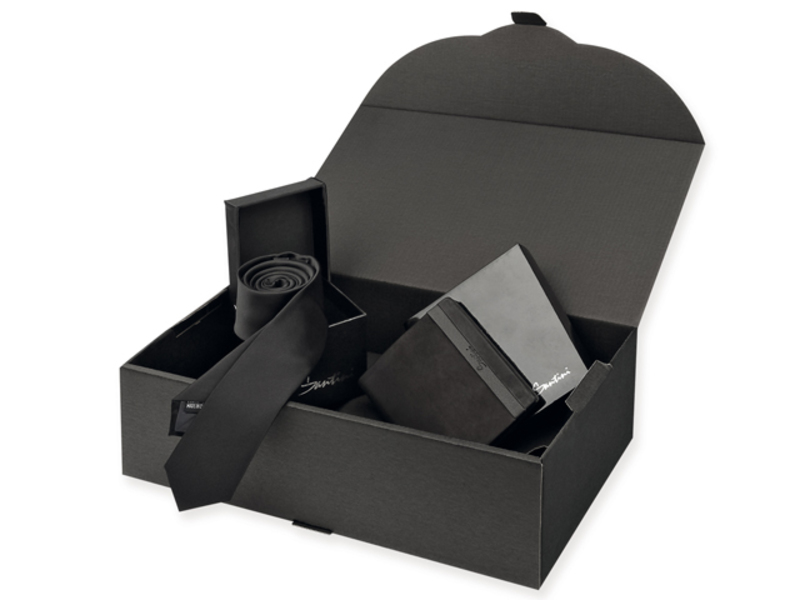 LAMBERT SET set of wallet and tie in gift box, SANTINI