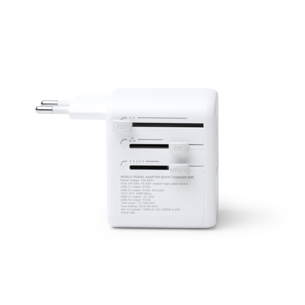 TRAVEL ADAPTER WATIK WHITE