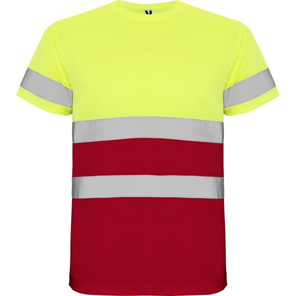 HV DELTA T-SHIRT S/S JOB RED/FLUOR YELLOW