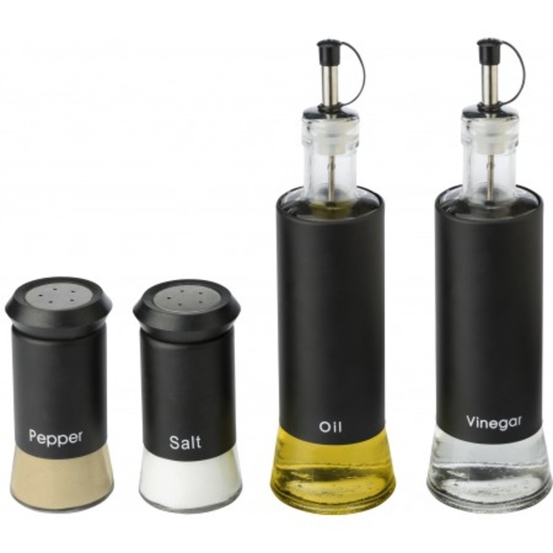 Glass oil / vinegar and salt / pepper set