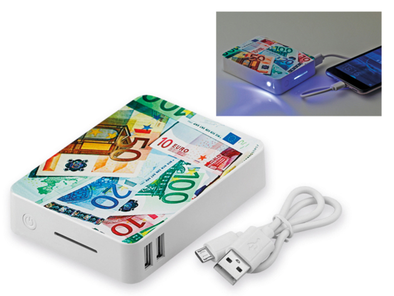 VOLTAR plastic power bank with 10 000 mAh capacity, White