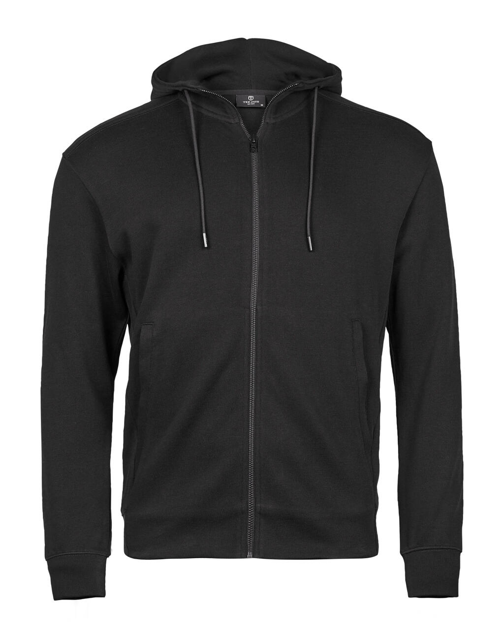 Ribbed Interlock Hooded Full Zip