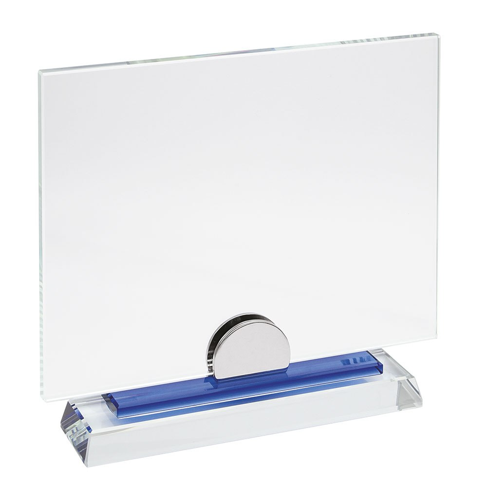 GLASS PLATE WITH BLUE PROFILE 180x150 mm