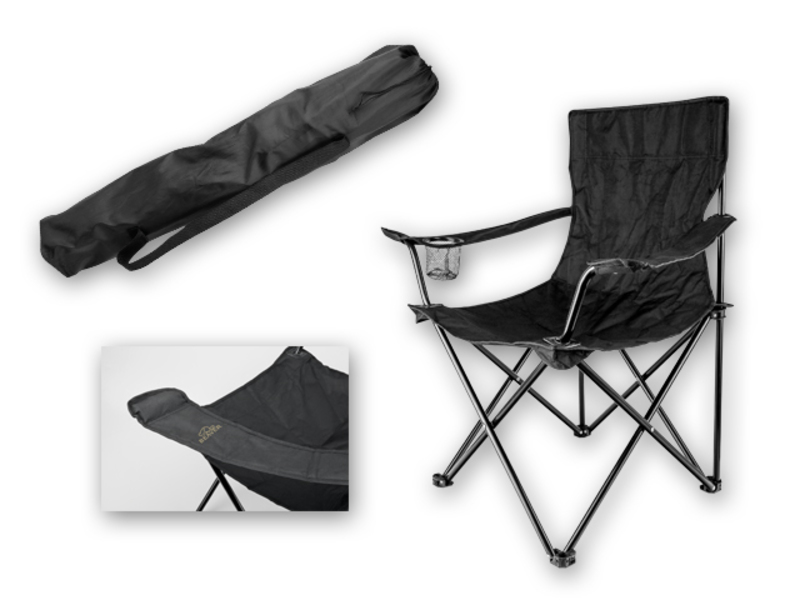 THRONE textile folding chair, max. load 100 kg, BEAVER, Black