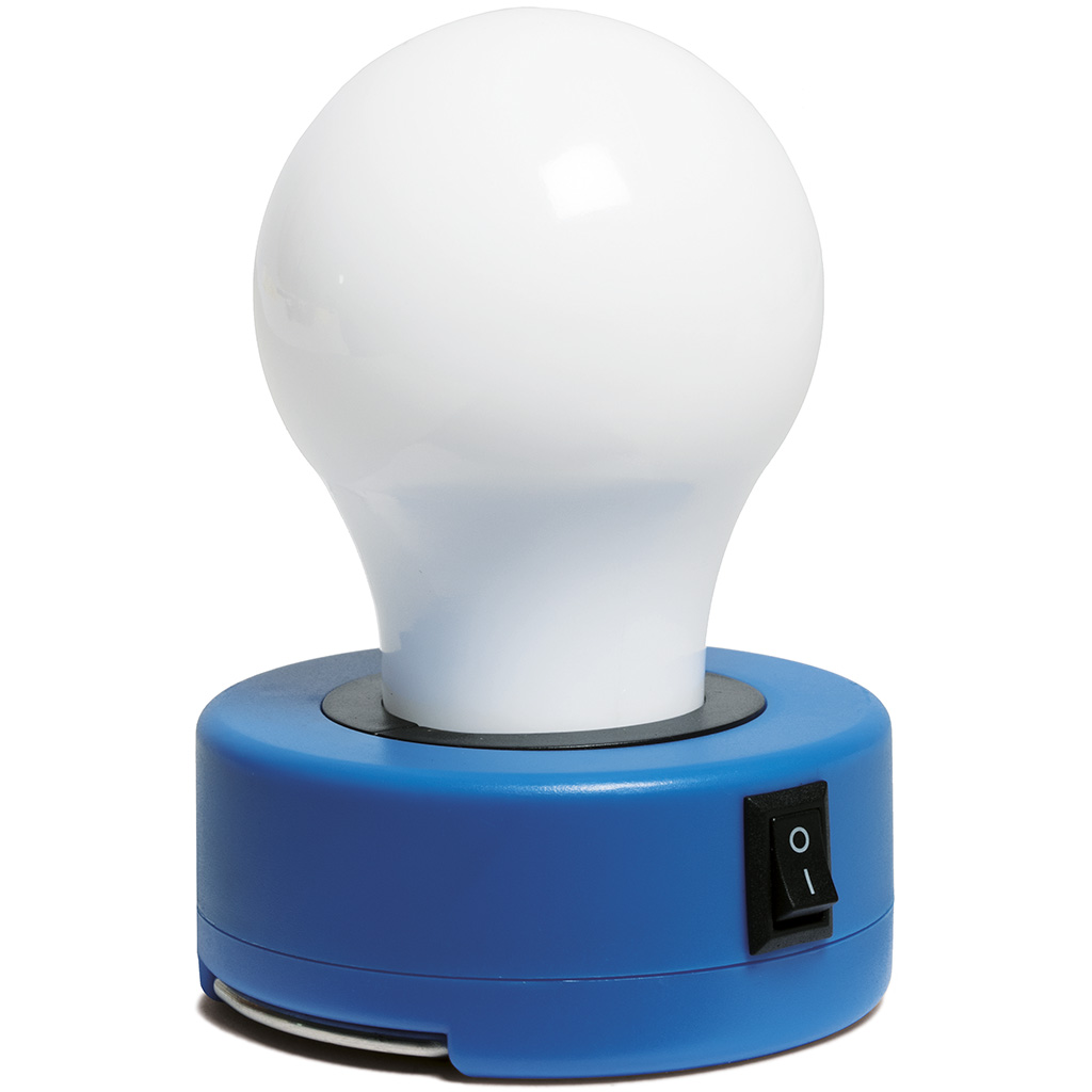 with magnets on the bottom and hooks to hang the lamp