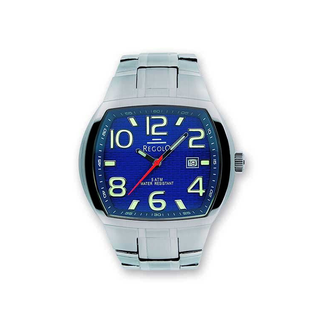 Gents analog watch with special dial design and relief index