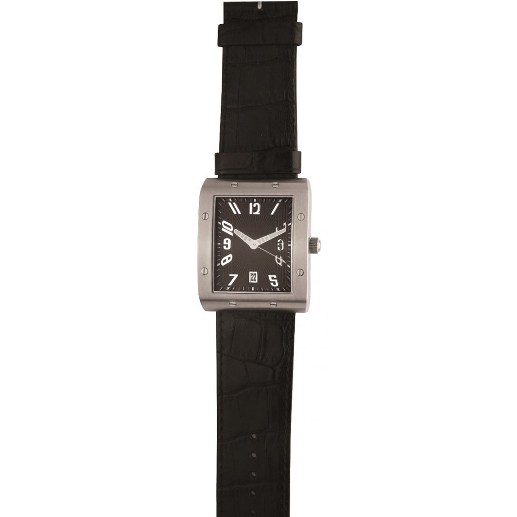 Gents analog watch with relief index