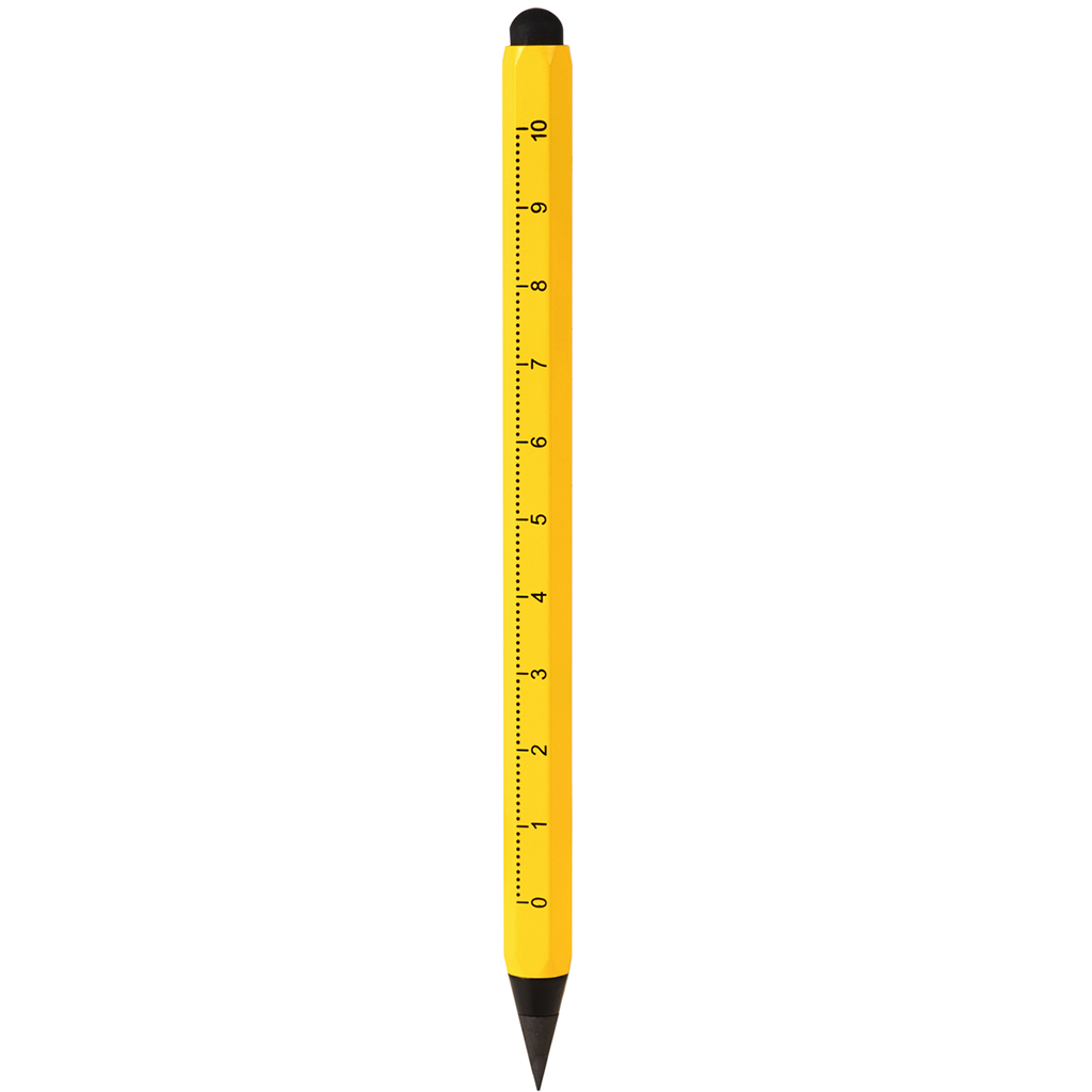 with recycled aluminium barrel with ruler with centimetre scale