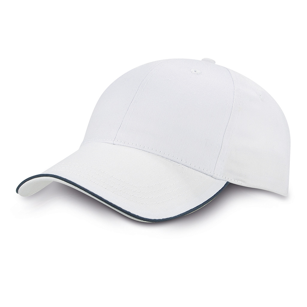 with pre-curved rigid visor with piping and undervisor in contrast colour.