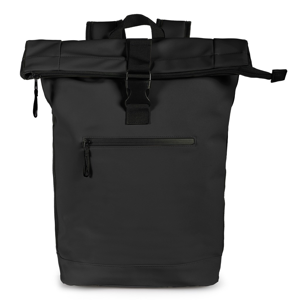 main compartment with zipper fastener and plastic buckle closure