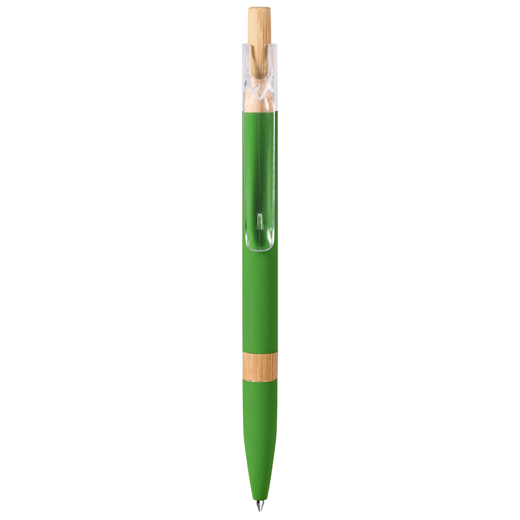 recycled aluminium barrel with soft touch rubber coating with bamboo insert