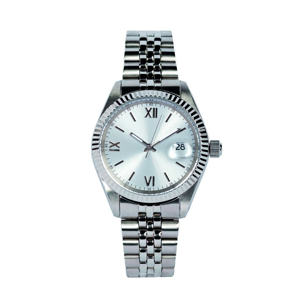 Unisex analog watch with relief index