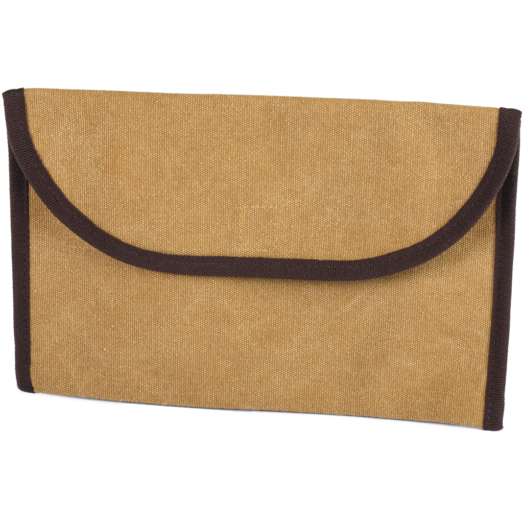 in canvas polycotton material with vintage looking. With velcro fastener