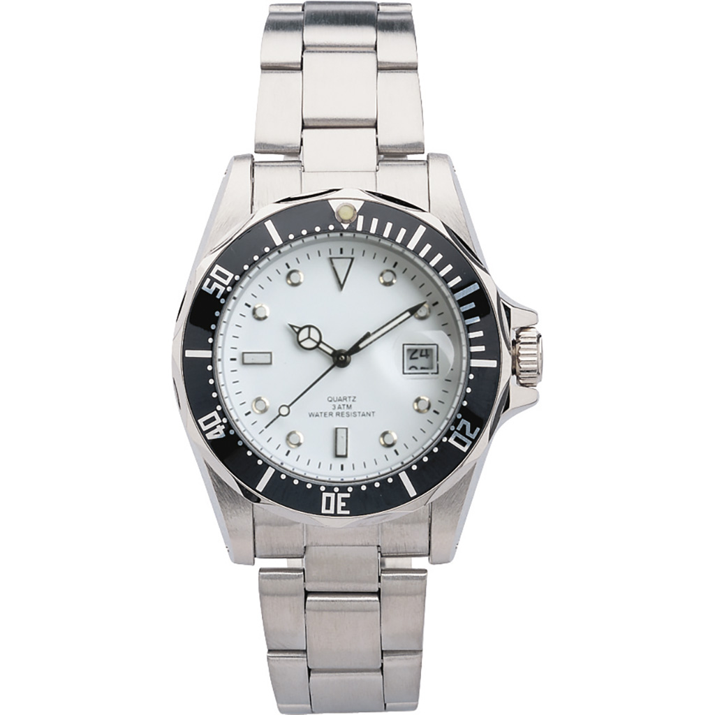 metal watchcase and stainless steel band