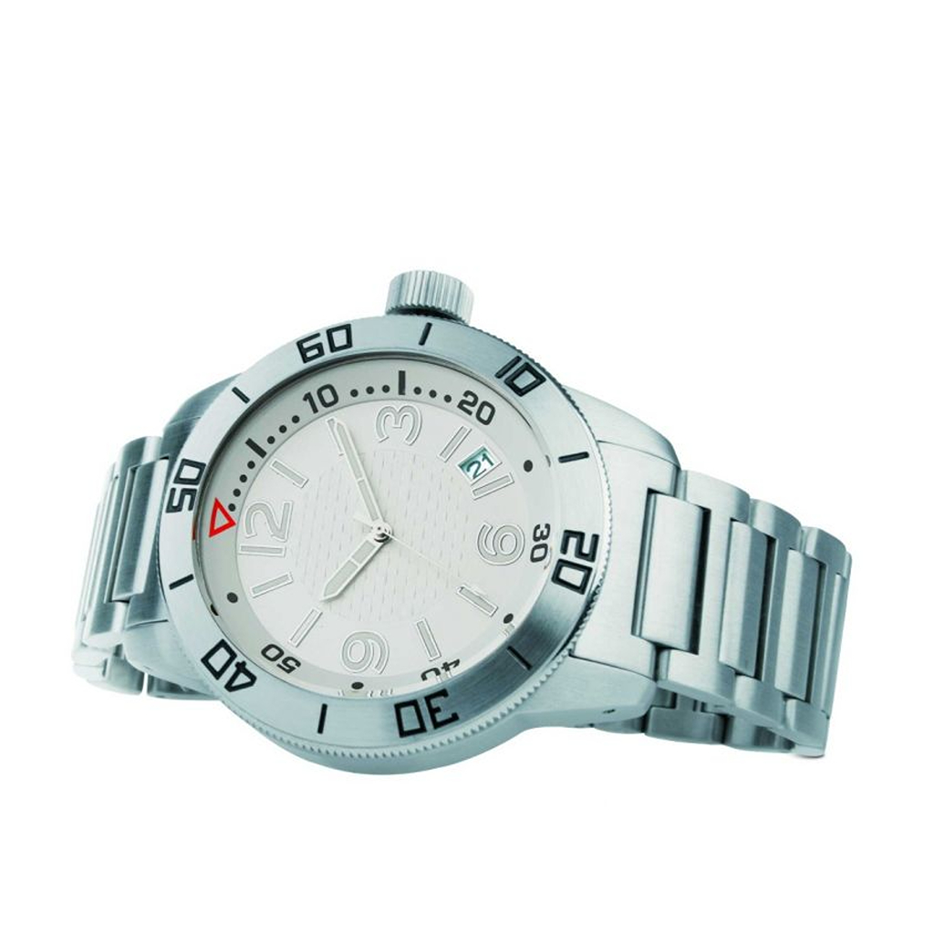 Gents analog watch with relief index