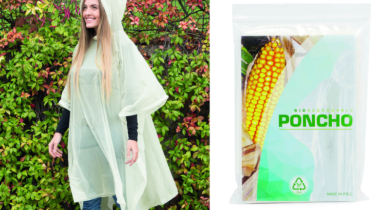 COMPOSTABLE AND BIODEGRADABLE RAIN PROOF PONCHO