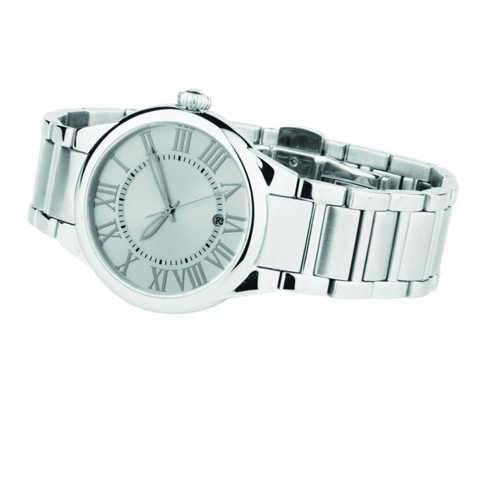 Gents analog watch with relief index