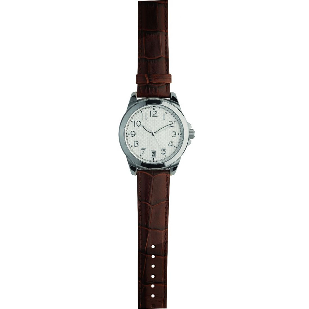 Gents analog watch with relief index