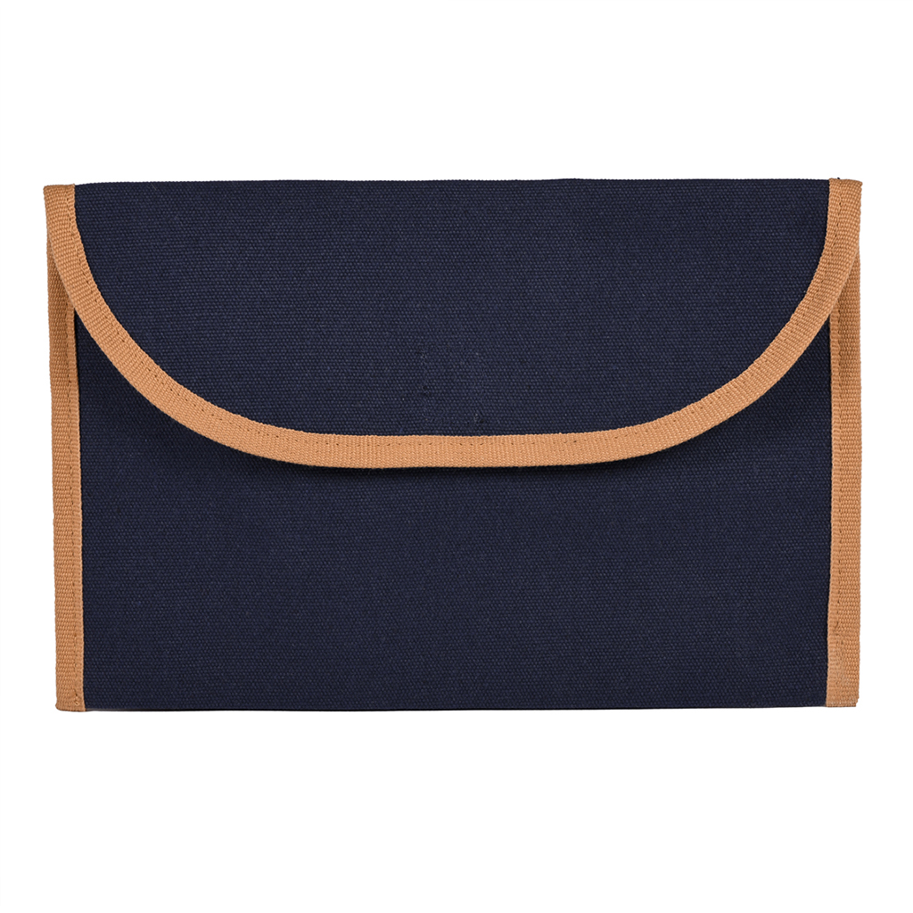 in canvas polycotton material with vintage looking. With velcro fastener
