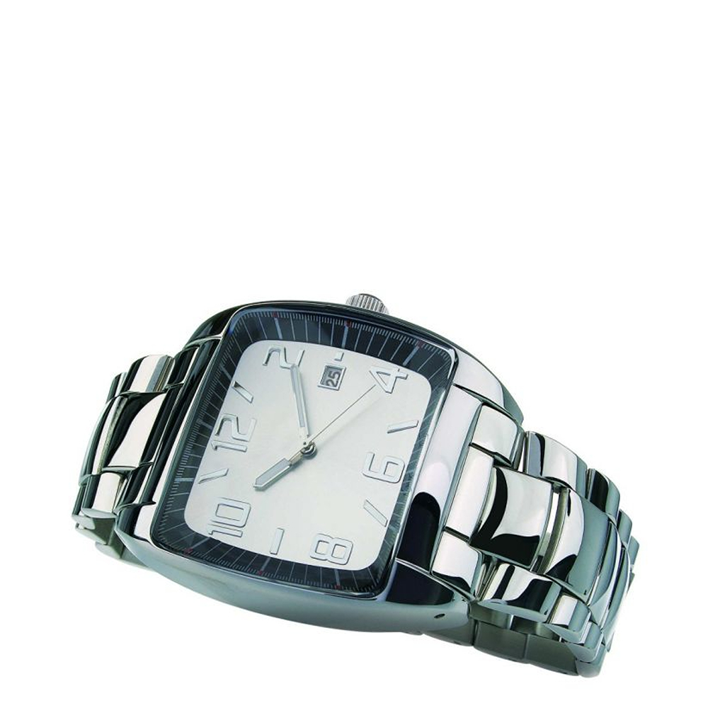 Gents analog watch with relief index