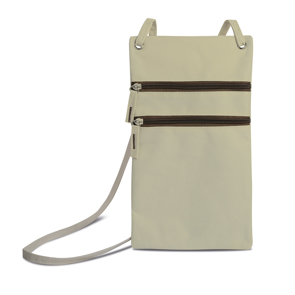 with two zipper compartments.