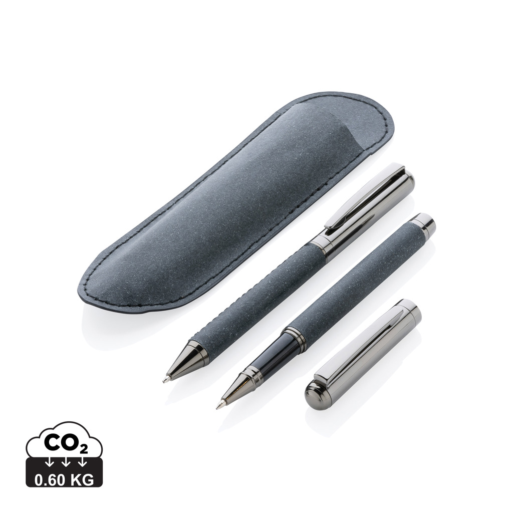 Recycled leather pen set
