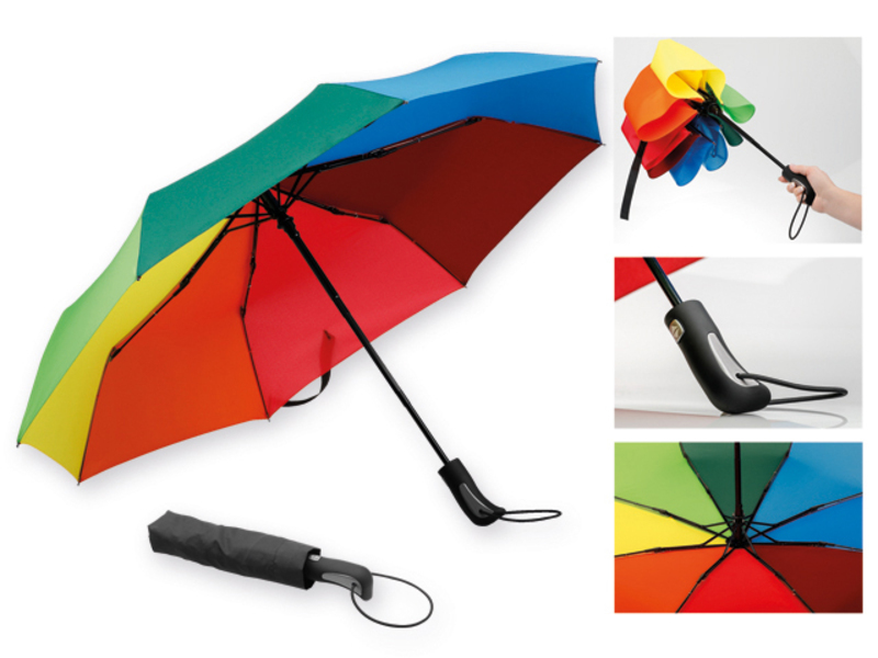 MEDLEY polyester folding umbrella, open/close, 8 panels, Assorted