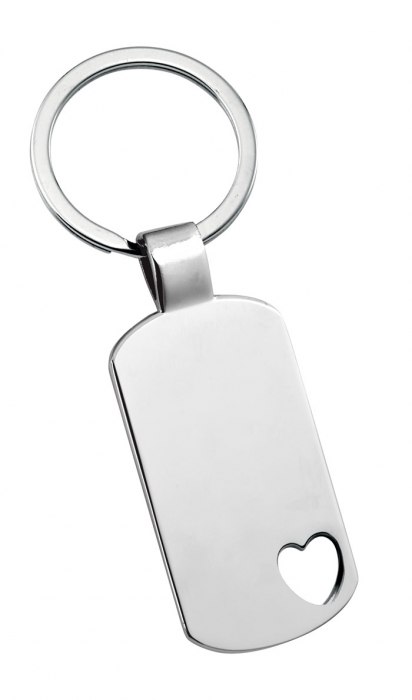 Key chain rectangular heart-shaped hole