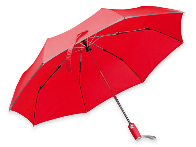 UMA polyester folding umbrella, open/close, 8 panels, SANTINI, Red