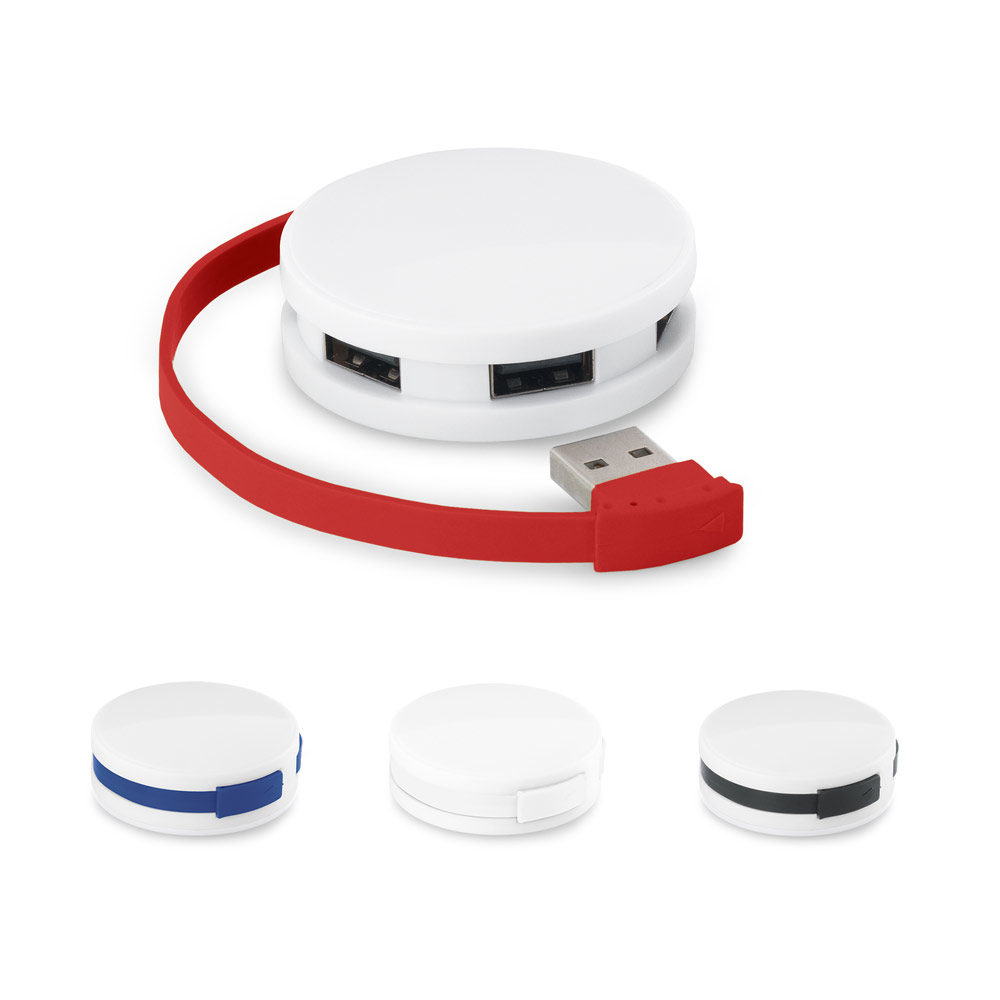 GARDNER. HUB with cable and 4 USB-A ports in ABS