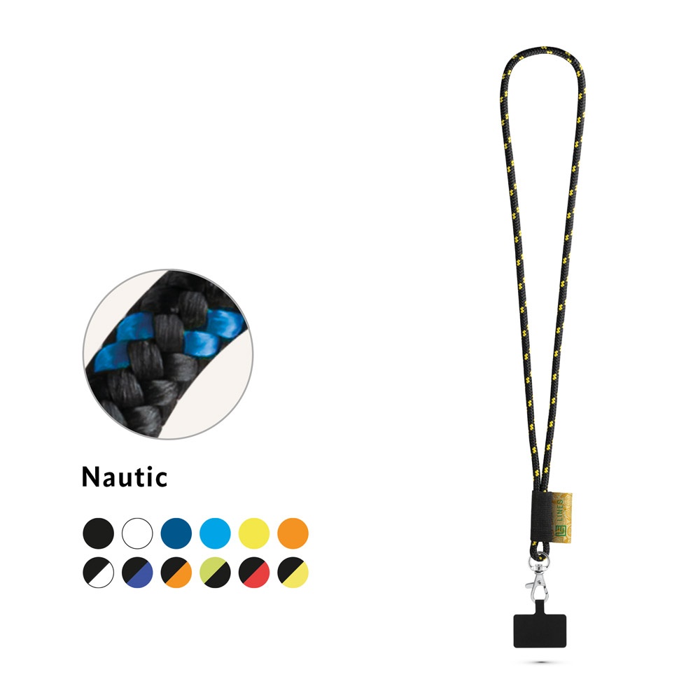 STAFFORD. SET Lanyard NAUTIC Long (Ø 7 mm) with Hook Trigger Snap 9 mm and smartphone holder