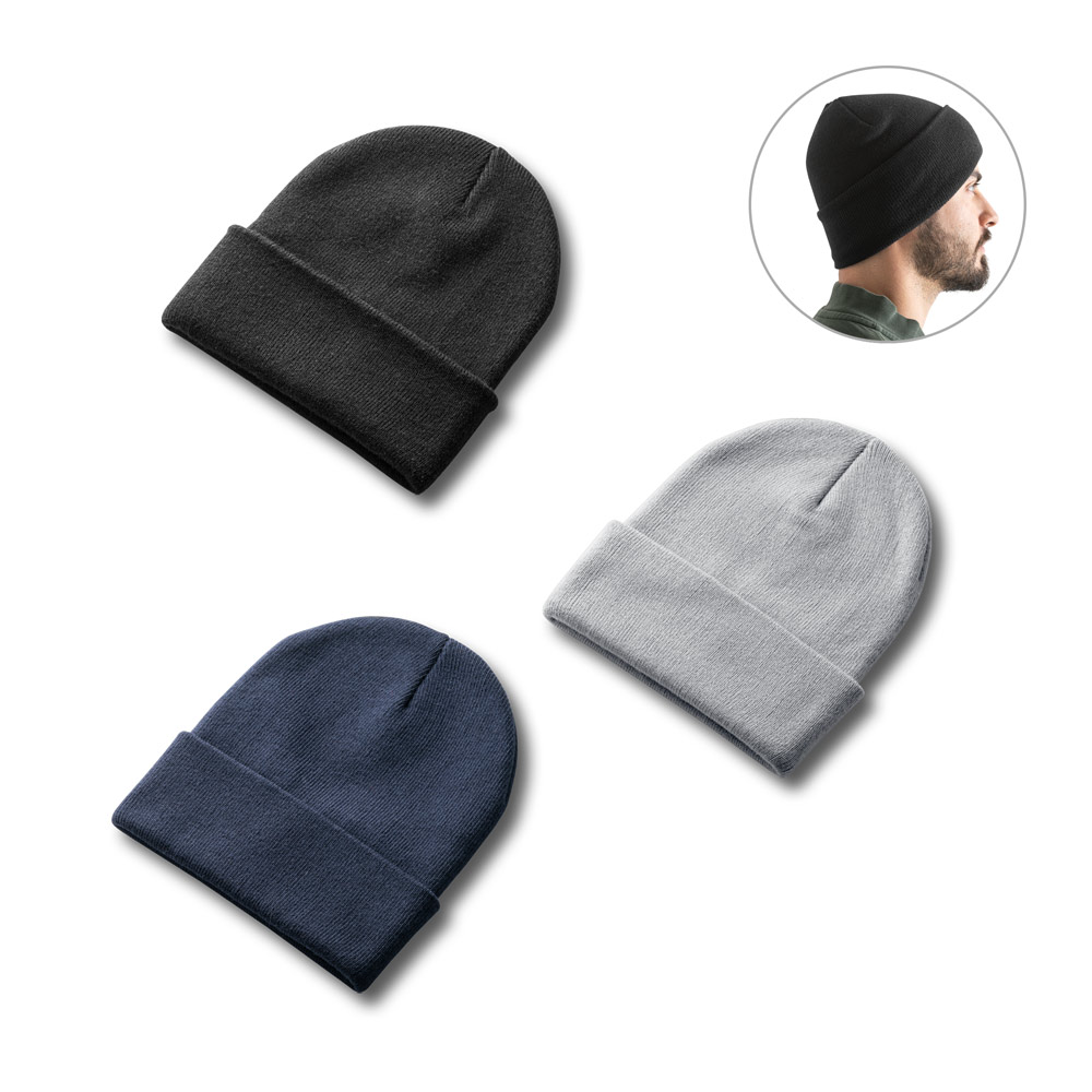 CARL. Recycled polyester (100% rPET) double-layered soft knit unisex beanie