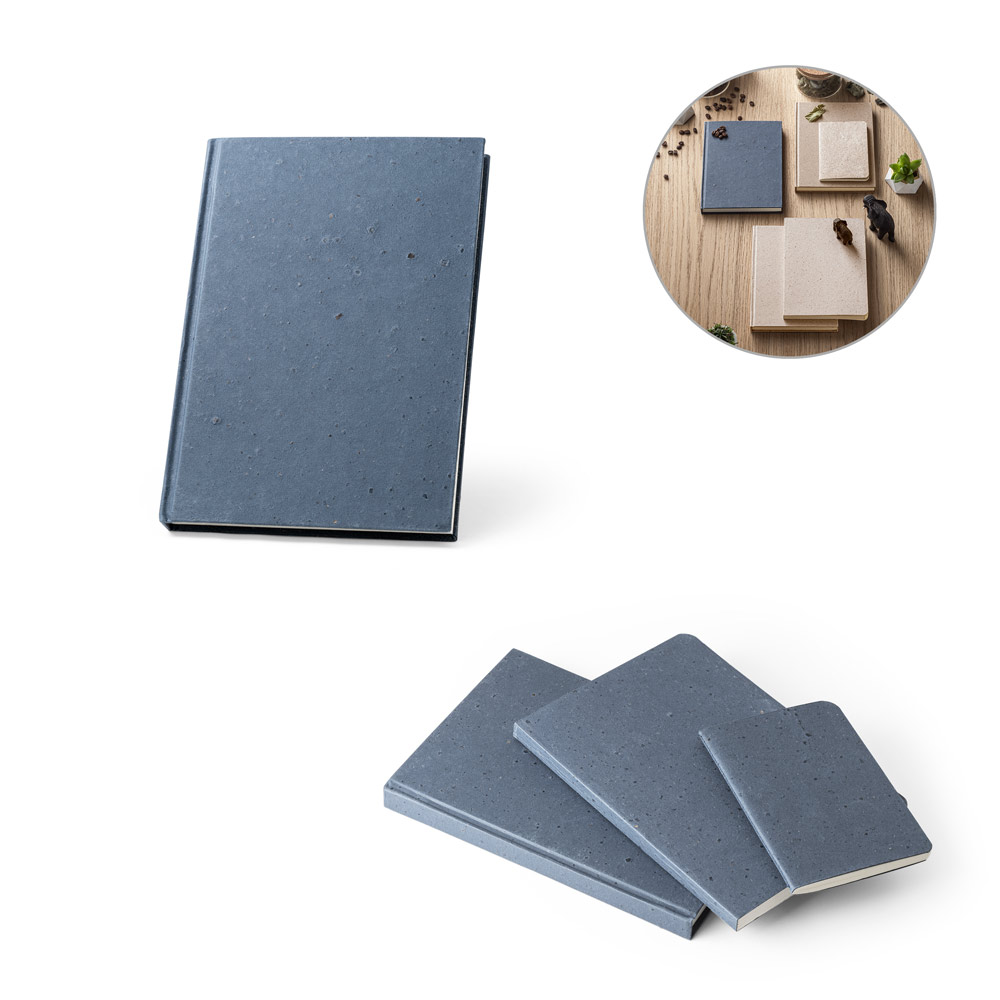 COFFEEPAD RIGID. A5 notepad with hard cover made from coffee husk waste (65%)