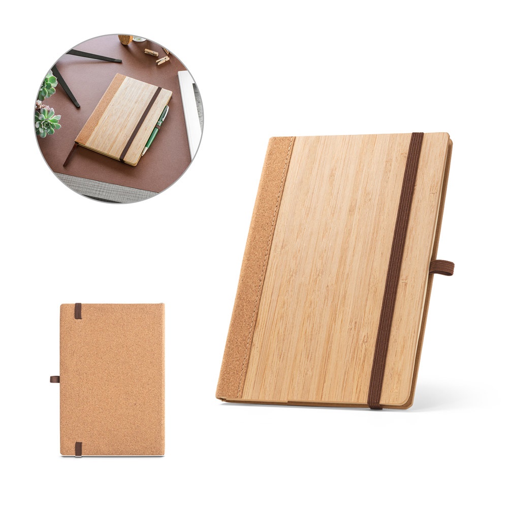ORWELL. A5 notebook with hard cover in bamboo and cork sheets