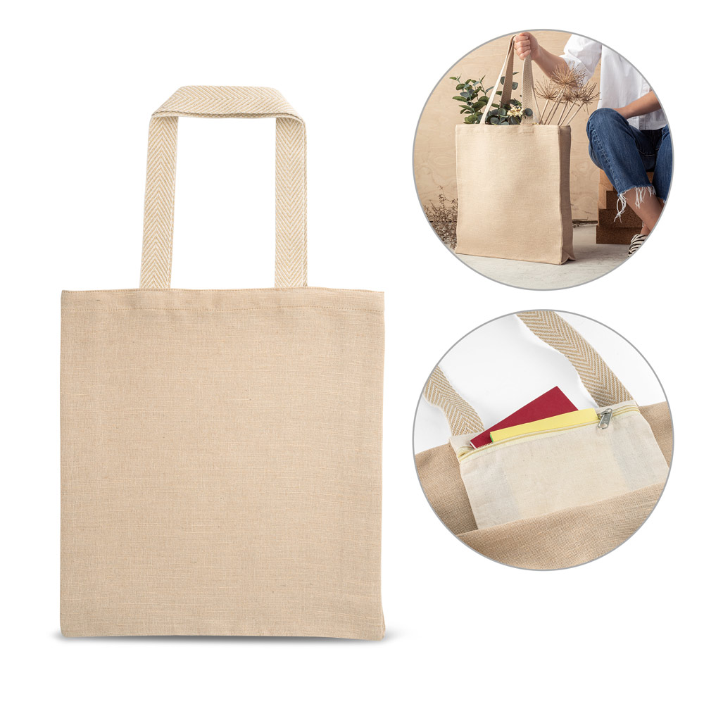 PADOVA. Juco bag with inner pocket in 100% cotton