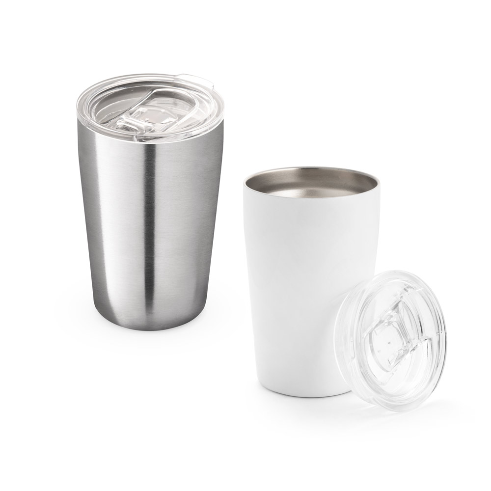 SLIDER. Stainless steel travel cup 380 mL