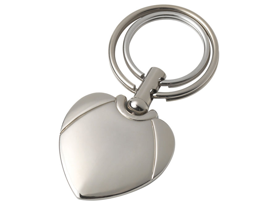 KEYCHAIN HEART WITH TWO RINGS