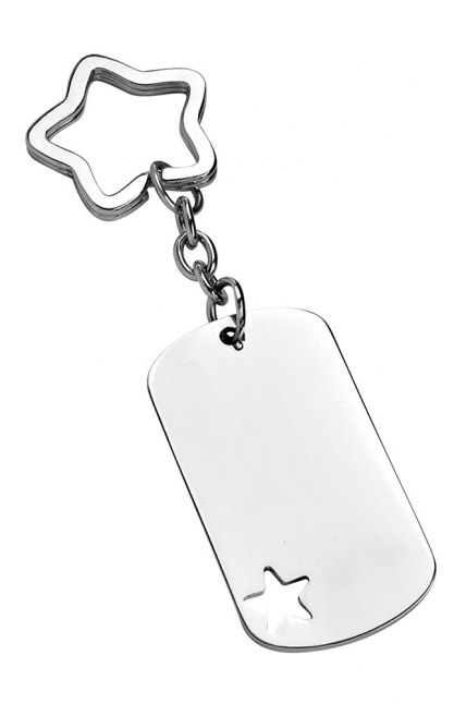 Key chain rectangular star-shaped hole